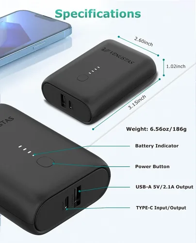Vista 5 de Venustas Batería ultracompacta para chalecos térmicos de 7.4 V, chaquetas térmicas y sudaderas con capucha