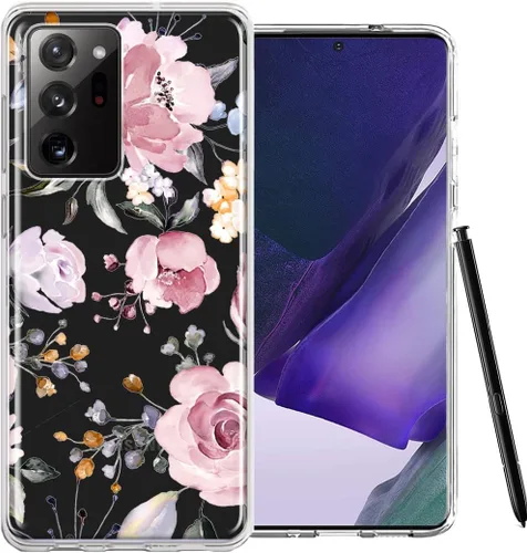 Vista 3 de Mundaze - Funda protectora suave para Samsung Galaxy Note 20 Ultra Indie Spring Peace Skull Feathers Floral Butterfly Flowers Slim Hybrid a prueba