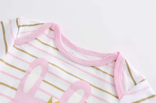 Vista 2 de Kiddiezoom Baby Bodysuit Newborn Short Sleeve baby One-Piece Cotton 5-Pack baby clothes