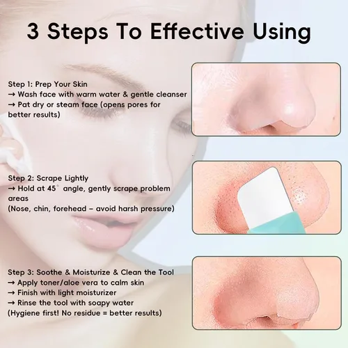 Vista 6 de Herramienta removedor de puntos negros de silicona para cara, masajeador facial reutilizable para puntos negros, limpiador profesional de poros