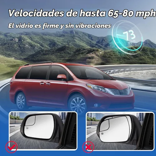 Vista 6 de SNEMEEY Compatible con espejo lateral del conductor Toyota Sienna 2014 2015 2016 2017 2018 2019 2020, reemplazo de espejo de visión lateral