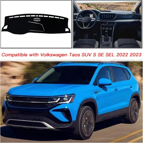 Vista 6 de Cubierta de tapete para salpicadero, consola central interior personalizada compatible con Volkswagen Taos SUV S SE SEL 2022 2023, accesorios