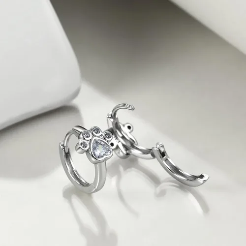 Vista 2 de Aretes de plata de ley 925 para mujer, aretes hipoalergénicos, Plata de ley, Circonia cúbica