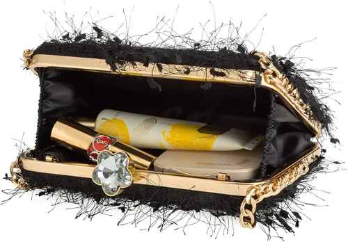 Vista 5 de YYW Bolso de mano para mujer, lindo bolso de noche esponjoso, bolso de hombro para banquete de boda, fiesta