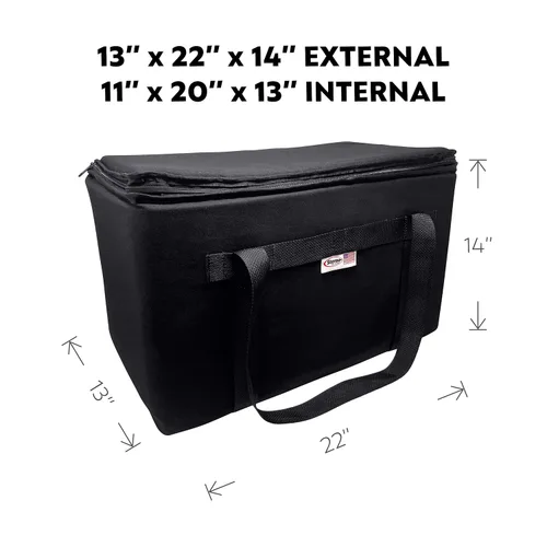 Vista 2 de Sterno Trunk Buddy Organizador aislado a prueba de fugas, bolsa de alimentos fríos y calientes para comestibles, bebidas y más, exterior de tela
