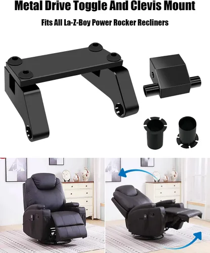 Vista 3 de Montura de palanca y horquilla de metal para silla reclinable La-Z-Boy LazyBoy Power Recliners, piezas de repuesto mejoradas, color negro
