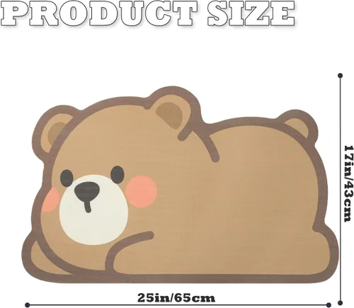 Vista 2 de Alfombra de baño con diseño de animales bonitos, antideslizante, súper absorbente, ultra fina, para ducha, bañera y fregadero, tapete de baño de Oso