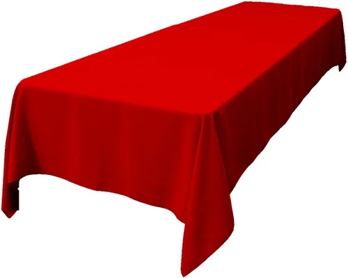 Vista 210 de LA Linen Mantel rectangular lavable de popelín de poliéster, resistente a las manchas y a las arrugas, cubierta de mesa 60x84, mantel de tela
