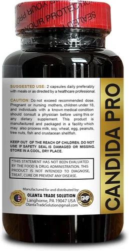 Vista 3 de Suplemento de apoyo Candida All Natural - Apoyo inmunológico, suplemento de limpieza de Candida a base de plantas, desintoxicación natural, 1