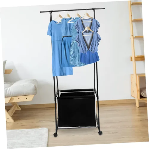 Vista 8 de WOONEKY Perchero portátil cestas de metal percha soporte de ropa resistente para dormitorio