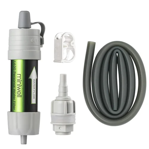 Vista 12 de Miniwell Filtro de agua portátil L630 con embalaje al vacío mejorado, almacenamiento de 25 años, opciones de uso versátiles y duraderas, paquete