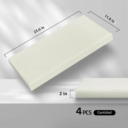 Vista 2 de UMIACOUSTICS 4 piezas de paneles acústicos para pared, paneles de tratamiento acústico para estudio de grabación de 2" de espesor, 23.6" x 11.8