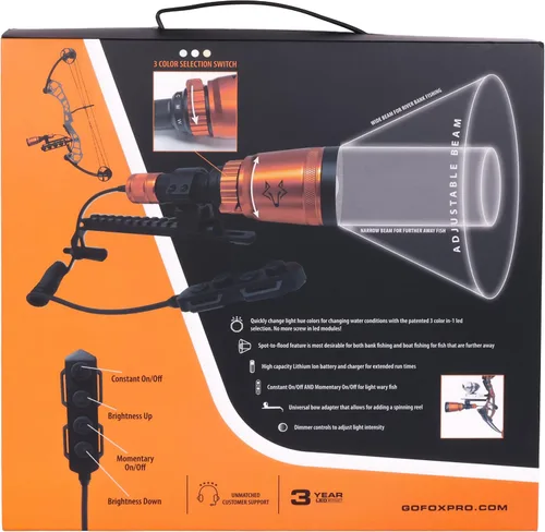 Vista 9 de FOXPRO BowFire - Luz LED de arco para pesca con arco con 3 ajustes de luz, blanco frío, blanco medio y cálido