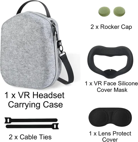 Vista 7 de ANNAPRO Funda de transporte rígida para Oculus Quest 2, funda de viaje compatible con auriculares MetaOculus Quest 2, bolsa de almacenamiento