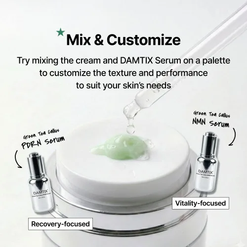 Vista 8 de Crema facial reparadora de barrera de té verde con pantenol, ceramida y colágeno, crema de barrera coreana para pieles sensibles Cuidado