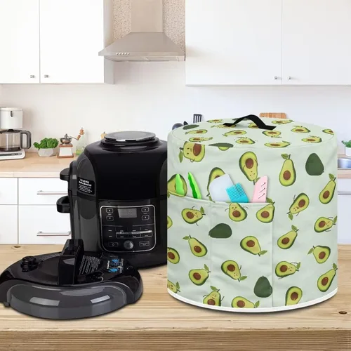 Vista 3 de Dolyues Cubierta para olla a presión de aguacate, cubierta antipolvo con estampado de frutas verdes, cubierta antipolvo para electrodomésticos