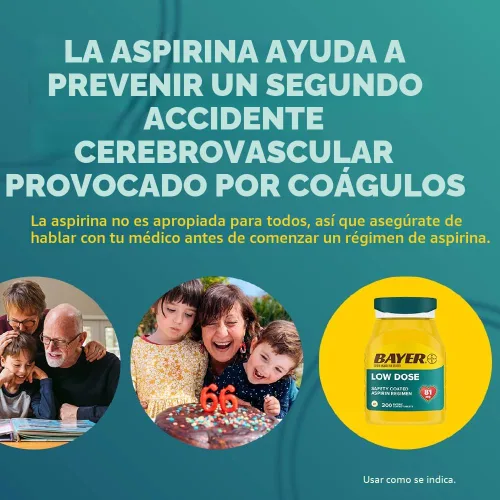 Vista 5 de Bayer Aspirina 81 mg recubiertas entéricas, 300 unidades y paquete de viaje de 2 unidades de aspirina genuina de 325 mg recubiertas