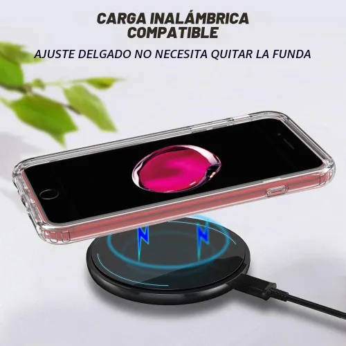 Vista 7 de Funda protectora sólida de cristal resistente de 360° con protector de pantalla compatible con iPhone 7 Plus/8 Plus (5.5 pulgadas), transparente
