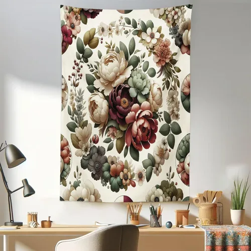 Vista 109 de Ambesonne Tapiz bohemio, diseño floral de bruja, luna y mariposa con adornos de mandala, decoración de tela para colgar en la pared para dormitorio