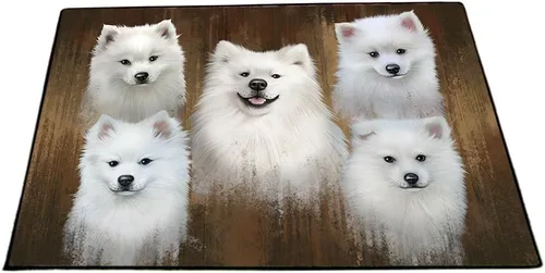 Vista 30 de Doggie of the Day American Eskimo Dogs Floor Mat - 4th of July Independence Day - Best Dog Doormat - Protector Decor - Unique Portrait Art - Premium