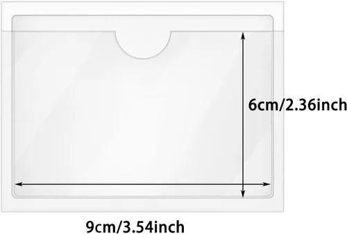 Vista 2 de Tupalizy 20 bolsillos autoadhesivos para tarjetas de índice con apertura superior para cargar tarjetas de visita de plástico transparente, fundas