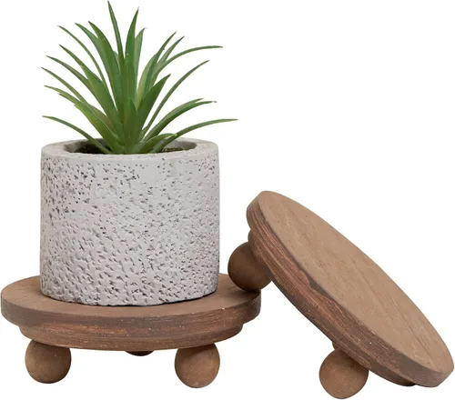 Vista 11 de Defined Deco - Mini elevadores de madera para exhibición, pequeños elevadores redondos de madera de 4 pulgadas, soporte de exhibición de pedestal