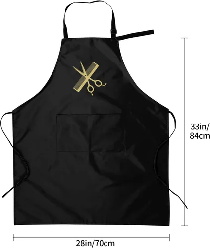 Vista 4 de Delantal de estilista personalizado para estilista delantales de peluquería personalizados con bolsillos Delantales de peluquería impermeables