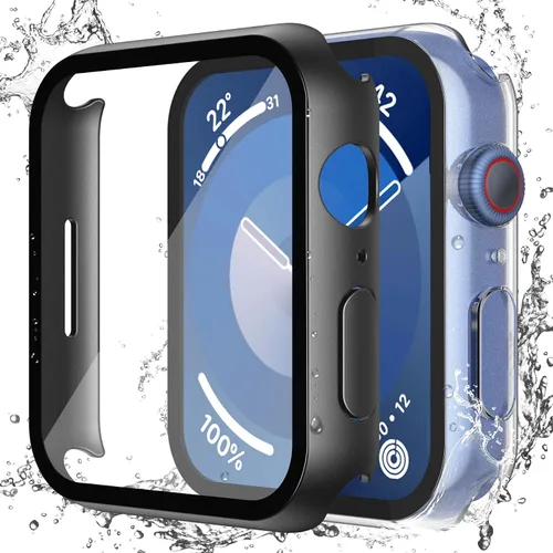 Vista 36 de Misxi Paquete de 2 fundas impermeables con botón diseñadas para Apple Watch Series 3 Series 2 de 38mm, funda rígida de policarbonato anticaídas
