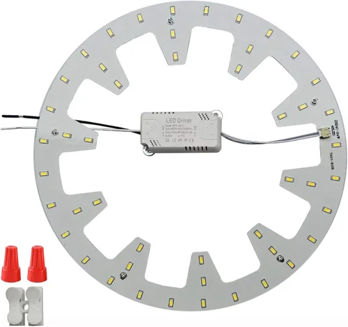 Vista 10 de Kit de luz de anillo de ventilador de techo de montaje empotrado LED de 24 W, panel de motor de luz LED de reajuste, 3 CCT: 3000K 4500K 6000K