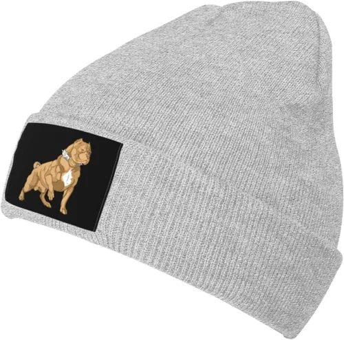 Vista 2 de American Bully - Gorro de punto unisex para invierno, cálido, grueso, suave, elástico, de calavera, color negro