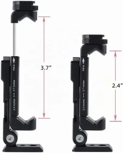 Vista 2 de Soporte de trípode de metal para teléfono con 2 zapatas frías, 3
