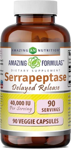 Vista 6 de Amazing Serrapeptase (40000 unidades). Promueve senos sanos, respalda al sistema cardiovascular y la salud del sistema inmune., 1