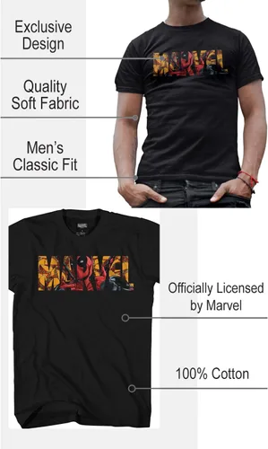 Vista 2 de Marvel Camiseta gráfica con relleno de logotipo Deadpool Taco para adultos