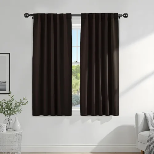 Vista 122 de PONY DANCE Cortinas cortas con aislamiento térmico para ventana pequeña, para guardería, baño, cocina, lavandería, caravana, sótano, 29 pulgadas