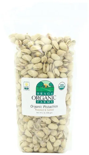 Vista 4 de Braga Organic Farms Pistachos crudos orgánicos de 2 lb. bolsa
