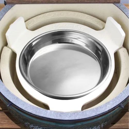 Vista 4 de Bandeja de goteo de acero inoxidable, perfecta para huevos verdes grandes, Kamado Joe Classic Joe, parrillas y ahumadores de bellota y Weber