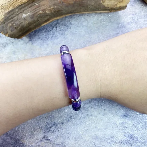 Vista 5 de EDEN'S CALL Pulsera elástica de cuentas de cristal curativo de 0.315 in para mujer