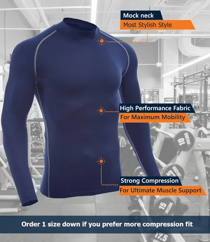 Vista 5 de SILKWORLD Camiseta de compresión de manga larga para hombre