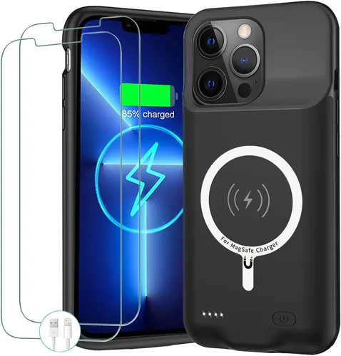 Vista 10 de Funda de batería para iPhone 12/12 Pro, funda de carga portátil mejorada de 10000 mAh con carga inalámbrica compatible con iPhone 12/12 Pro