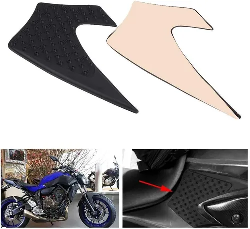 Vista 5 de Aramox Almohadilla de tracción de gas para motocicleta, par de almohadillas de tracción de gas antideslizantes para Yamaha MT-07 FZ-07 2014-2016