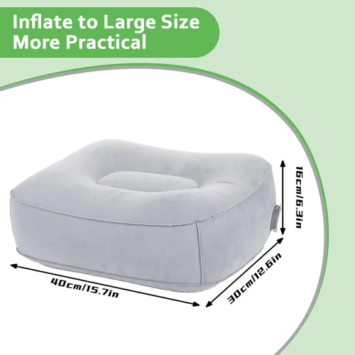 Vista 3 de Reposapiés inflable para viajes en avión y oficina, almohada portátil para reposapiernas, pies elevados para vuelos económicos, escritorio en casa