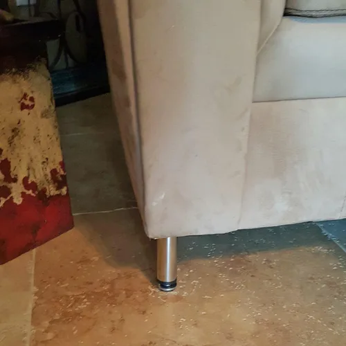 Vista 4 de GlideRite Hardware Patas de acero para muebles de 4 pulgadas con tornillo nivelador cromado pulido, paquete de (4)