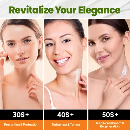 Vista 3 de Crema para el cuello para tensar reafirmante: crema de estiramiento facial instantáneo - Crema antiarrugas con retinol colágeno y ácido hialurónico