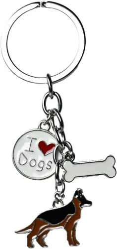 Vista 29 de Llavero para perro, lindo llavero de perro para mascotas, mini llavero de metal