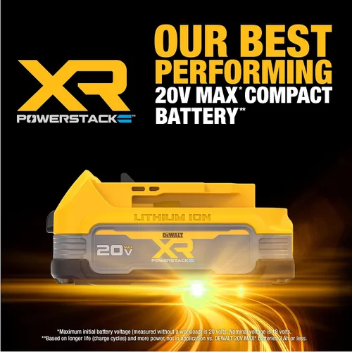 Vista 4 de DEWALT Kit de arranque de 20V MAX* con batería compacta POWERSTACK y cargador (DCBP034C)