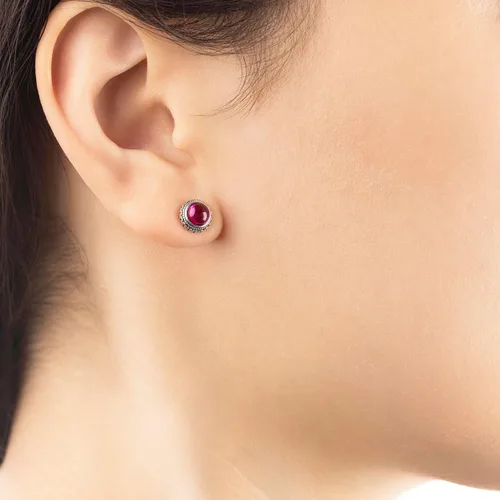 Vista 60 de Aretes de plata de ley con piedra natal de cristal real, joyería para mujer, moda occidental 925, envejecida, bohemia, hecha a mano, el mejor regalo