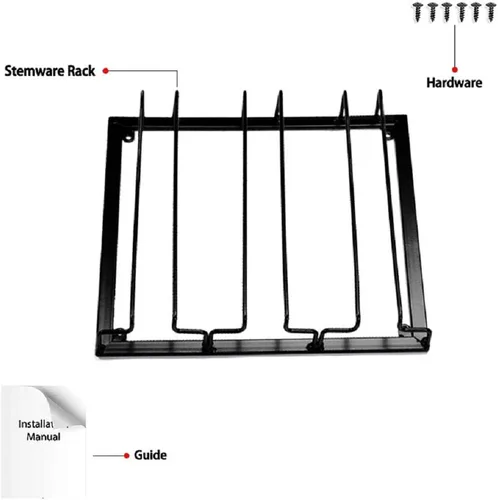 Vista 7 de FOMANSH Estante para Copas de Vino - Organizador de Metal para Soporte de Copas de Vino debajo del Gabinete, Soporte para Copas de Vino, Colgador