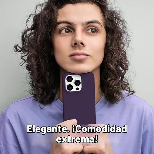 Vista 2 de GONEZ Funda de silicona para iPhone 15 Pro Max, compatible con Magsafe, protector de cámara + protector de pantalla, forro de microfibra suave