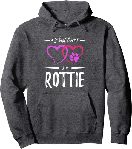 Vista 4 de Sudadera con capucha para perro Rottweiler con diseño de Best Friend Rottie