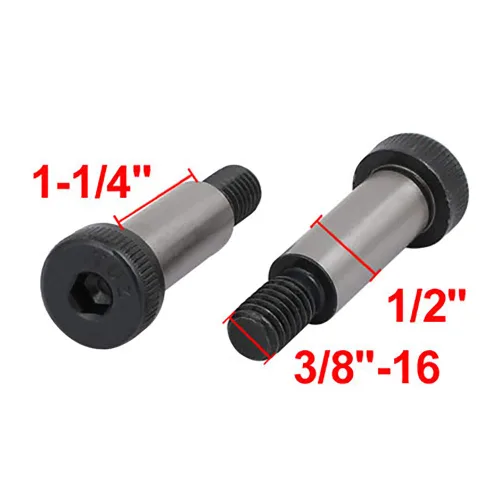 Vista 2 de Perno de hombro de cabeza hexagonal de acero aleado, diámetro de hombro de 1/2 pulgadas, longitud de hombros de 1-1/4 pulgadas, rosca 3/8 "-16 UNC